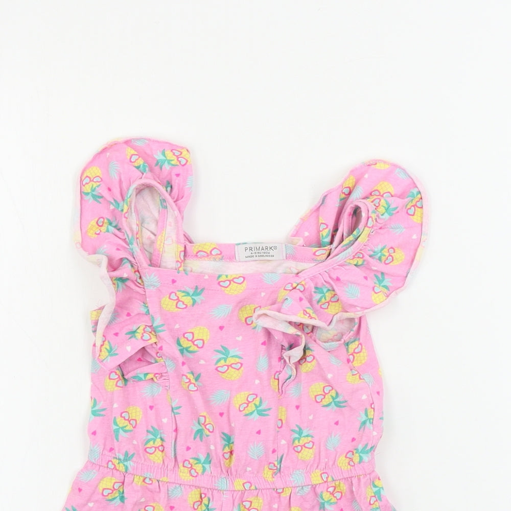 Primark  Girls Pink Floral  Jumpsuit One-Piece Size 4-5 Years
