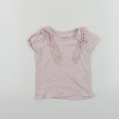 Additional front view of Primark girls’ pink basic t-shirt, size 2-3, years