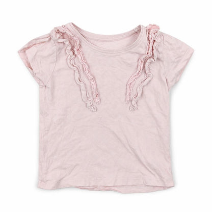 Front view of Primark girls’ pink basic t-shirt, size 2-3, years