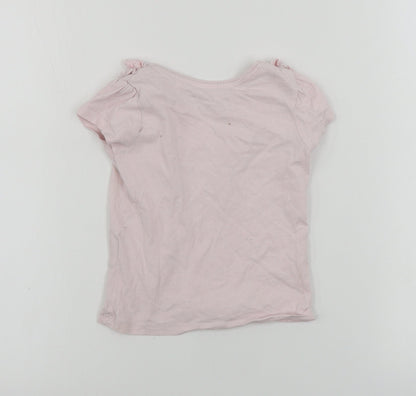 Back view of Primark girls’ pink basic t-shirt, size 2-3, years