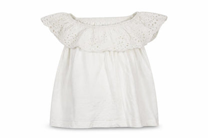 Front view of Primark girls’ white basic t-shirt, size 2-3, years
