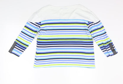 fabrigio  Womens Blue Striped  Pullover Jumper Size 16
