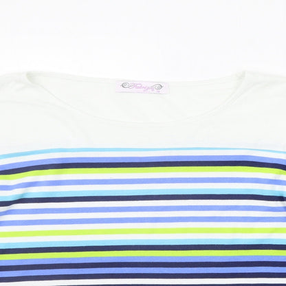 fabrigio  Womens Blue Striped  Pullover Jumper Size 16