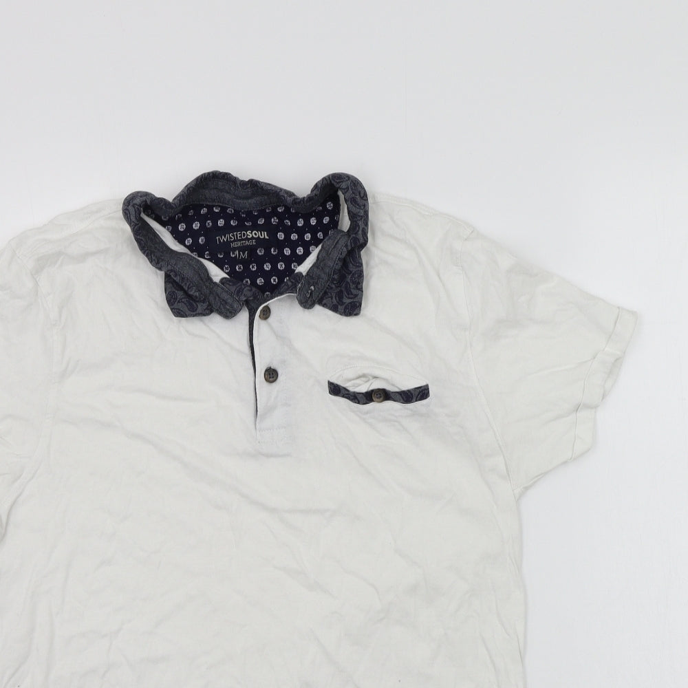 Womens UK Size M Twisted Soul White Basic Button-Up