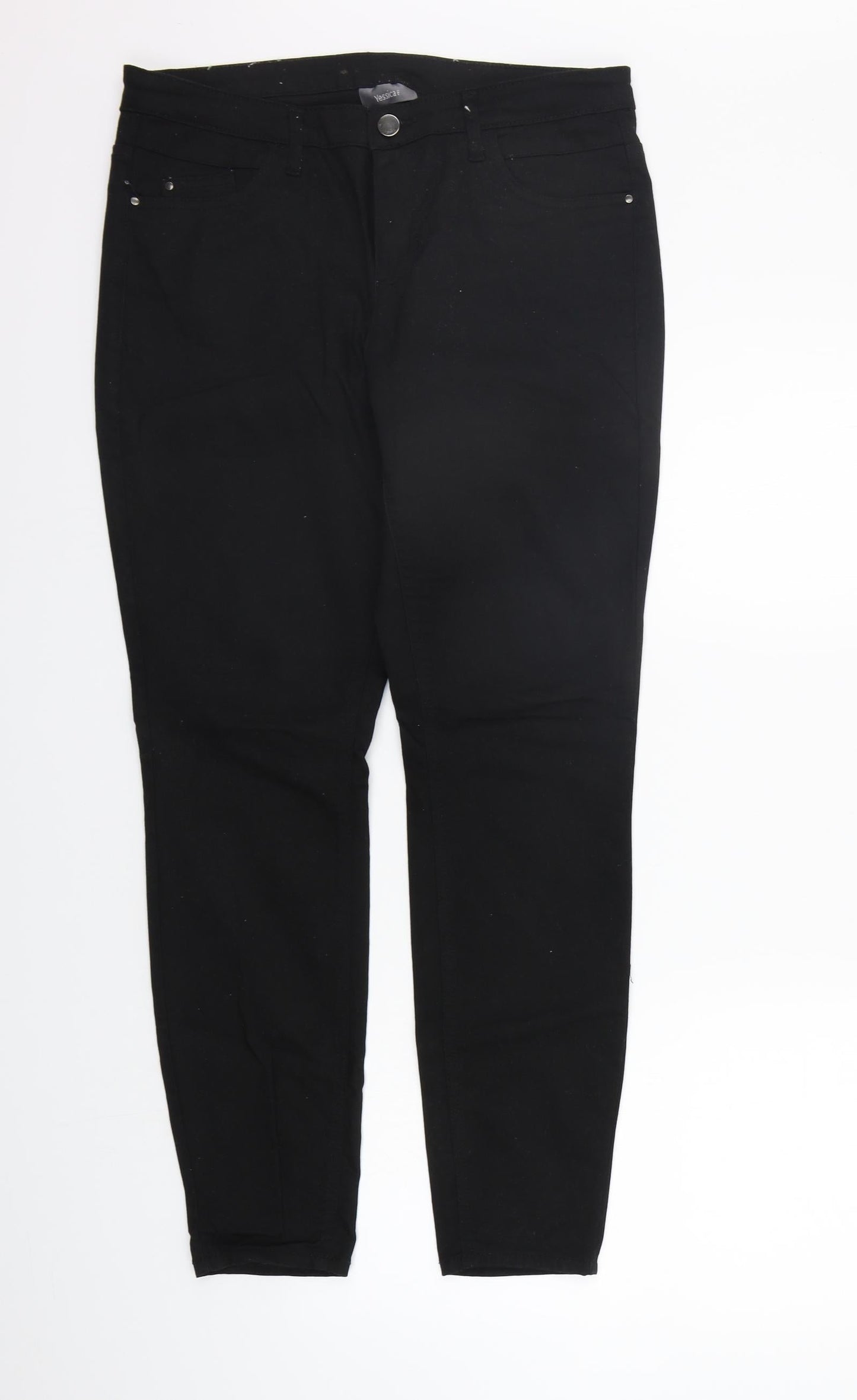 Yessica Womens Black   Straight Jeans Size 12 L28 in