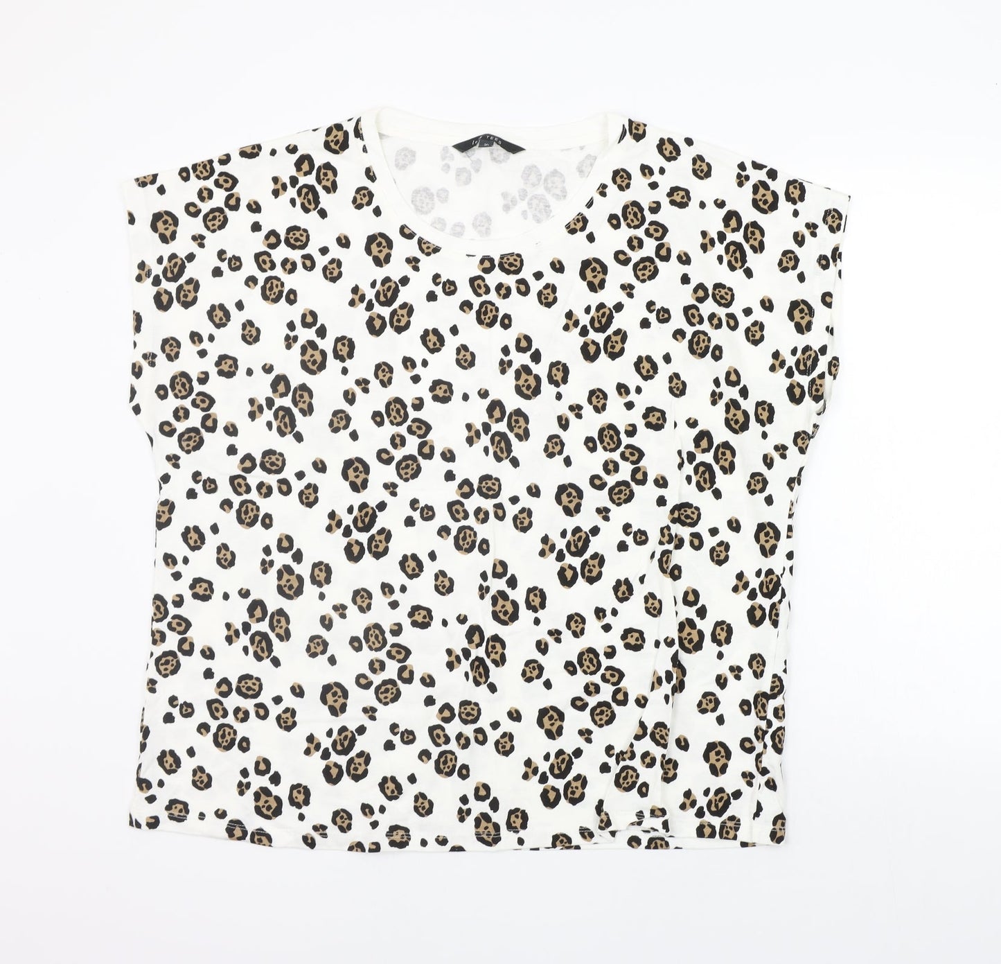 Love Tree Womens White Animal Print  Basic T-Shirt Size 20