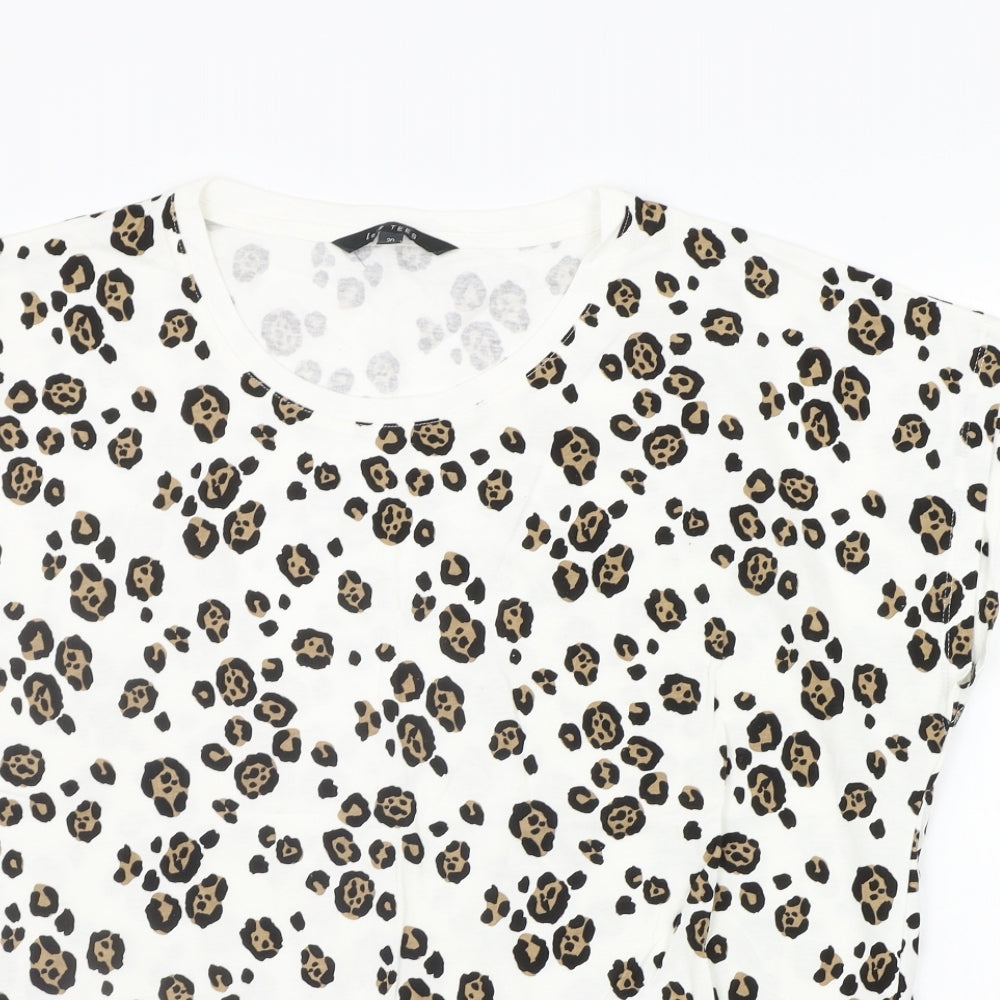 Love Tree Womens White Animal Print  Basic T-Shirt Size 20