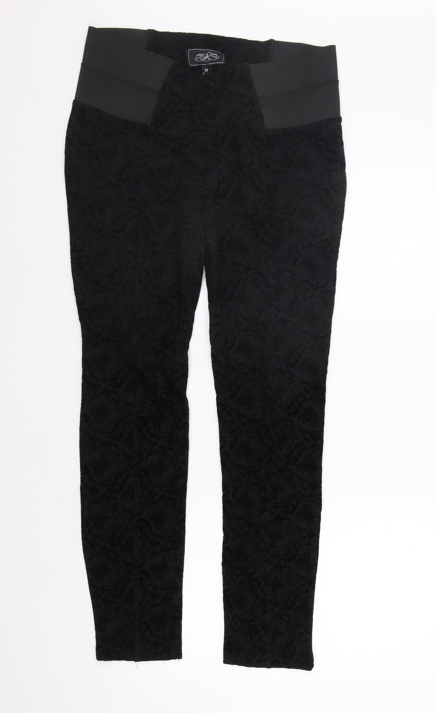 one tone Womens Black   Jegging Trousers Size M L28 in - Elastic Waist Band