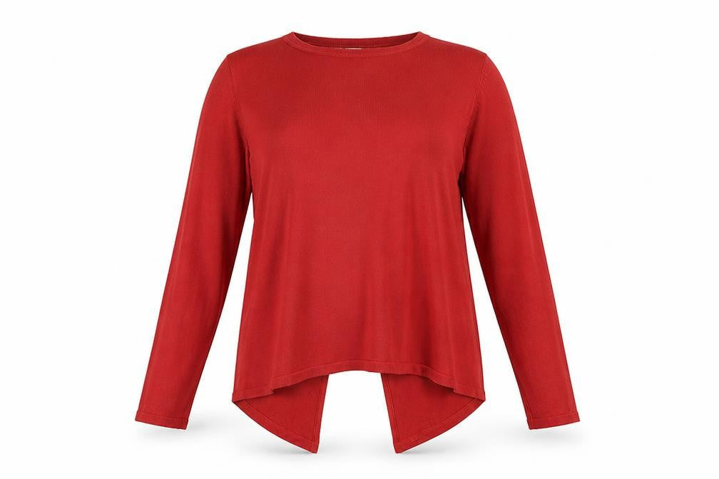 Womens UK Size 16 Very Red Basic T-Shirt