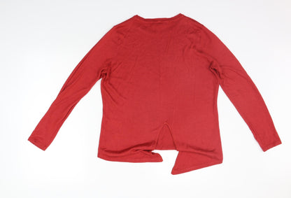 Womens UK Size 16 Very Red Basic T-Shirt