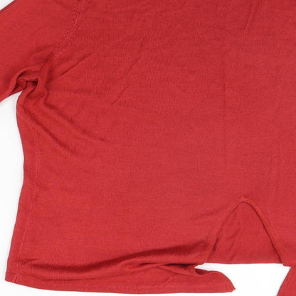Womens UK Size 16 Very Red Basic T-Shirt