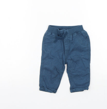 George Boys Blue   Cargo Trousers Size 3-6 Months
