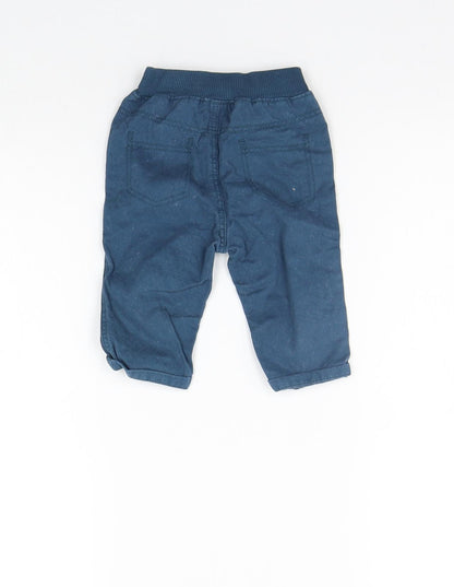 George Boys Blue   Cargo Trousers Size 3-6 Months