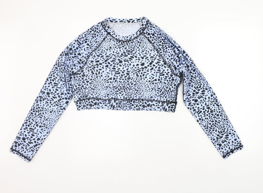 SheIn Womens Blue Polka Dot  Pullover Jumper Size 2XL