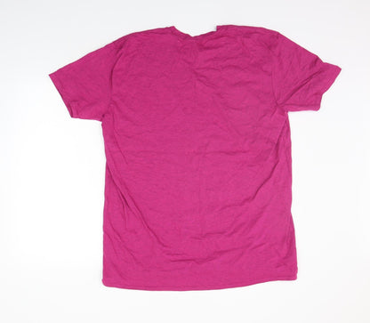 Womens UK Size 2XL Gildan Pink Basic T-Shirt