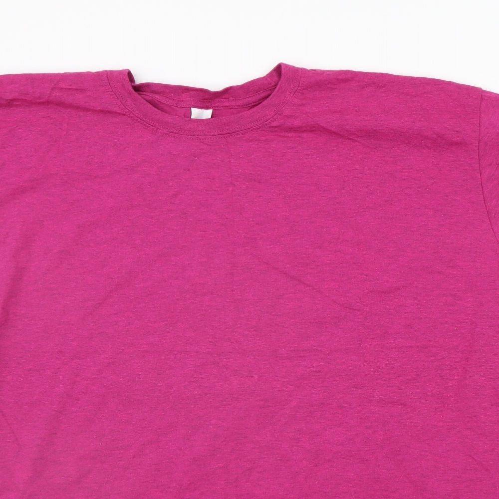 Womens UK Size 2XL Gildan Pink Basic T-Shirt