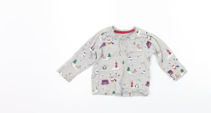 George Girls Grey Geometric  Basic T-Shirt Size 9-12 Months
