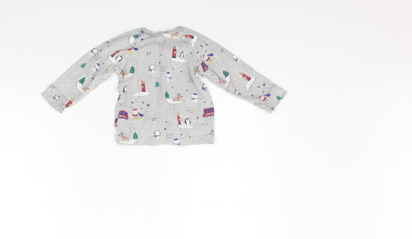 George Girls Grey Geometric  Basic T-Shirt Size 9-12 Months