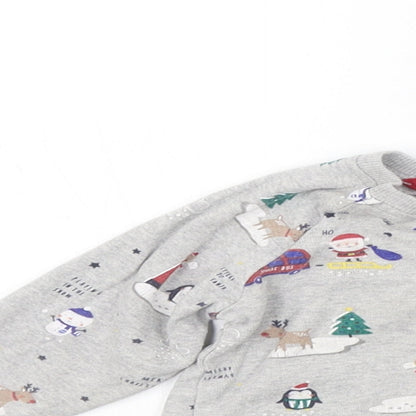 George Girls Grey Geometric  Basic T-Shirt Size 9-12 Months