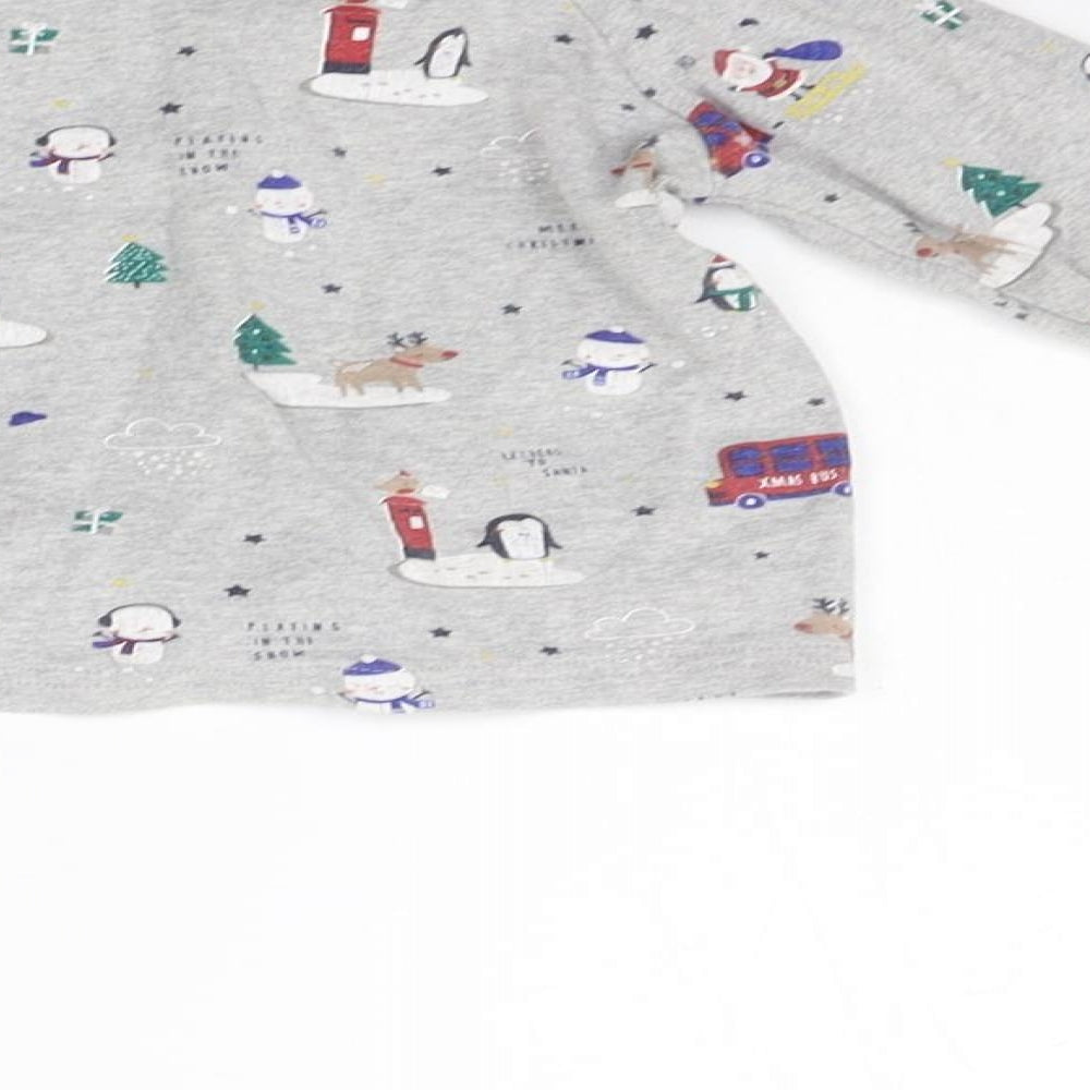 George Girls Grey Geometric  Basic T-Shirt Size 9-12 Months