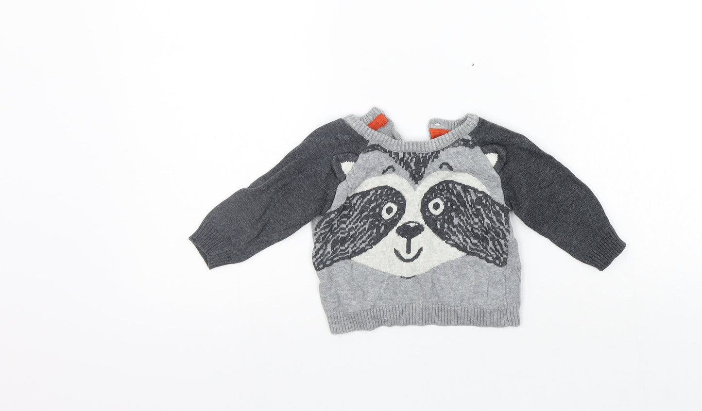 Earlydays Girls Grey   Pullover Jumper Size 3-6 Months  - animal design
