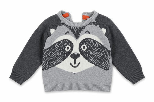 Earlydays Girls Grey   Pullover Jumper Size 3-6 Months  - animal design