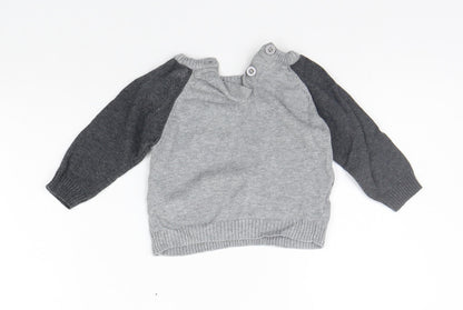 Earlydays Girls Grey   Pullover Jumper Size 3-6 Months  - animal design