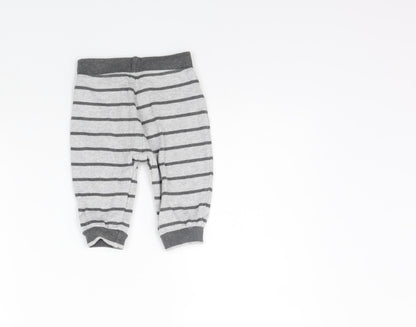 George Girls Grey Striped  Jogger Trousers Size 3-6 Months