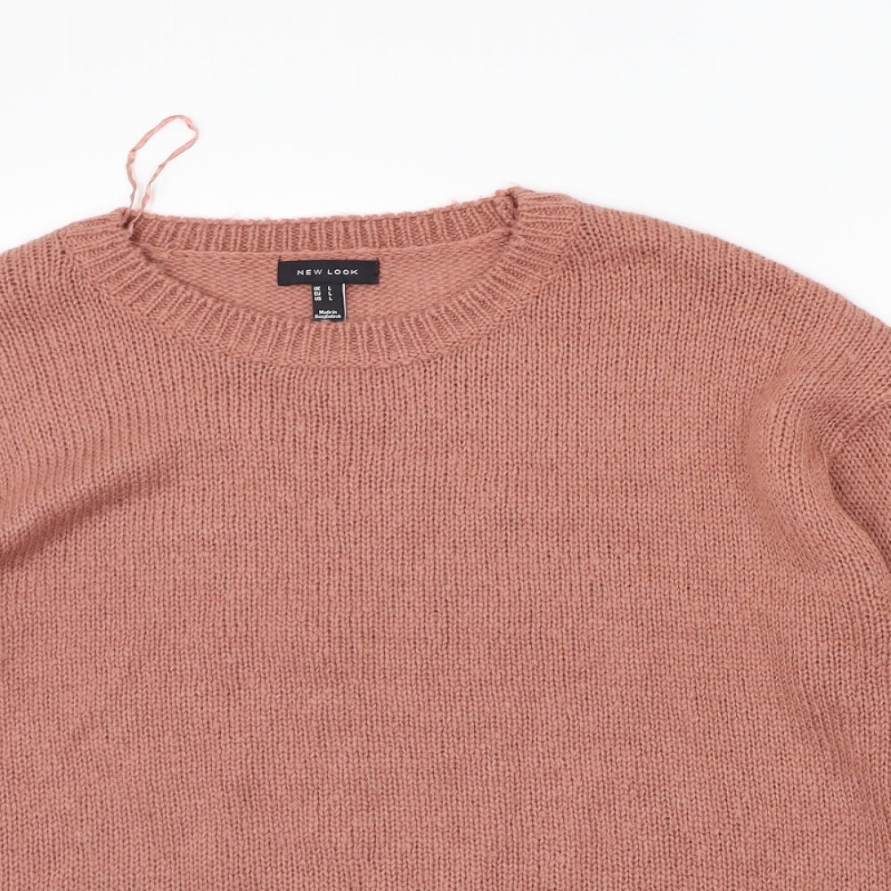 Womens UK Size L New Look Pink Pullover Jumper