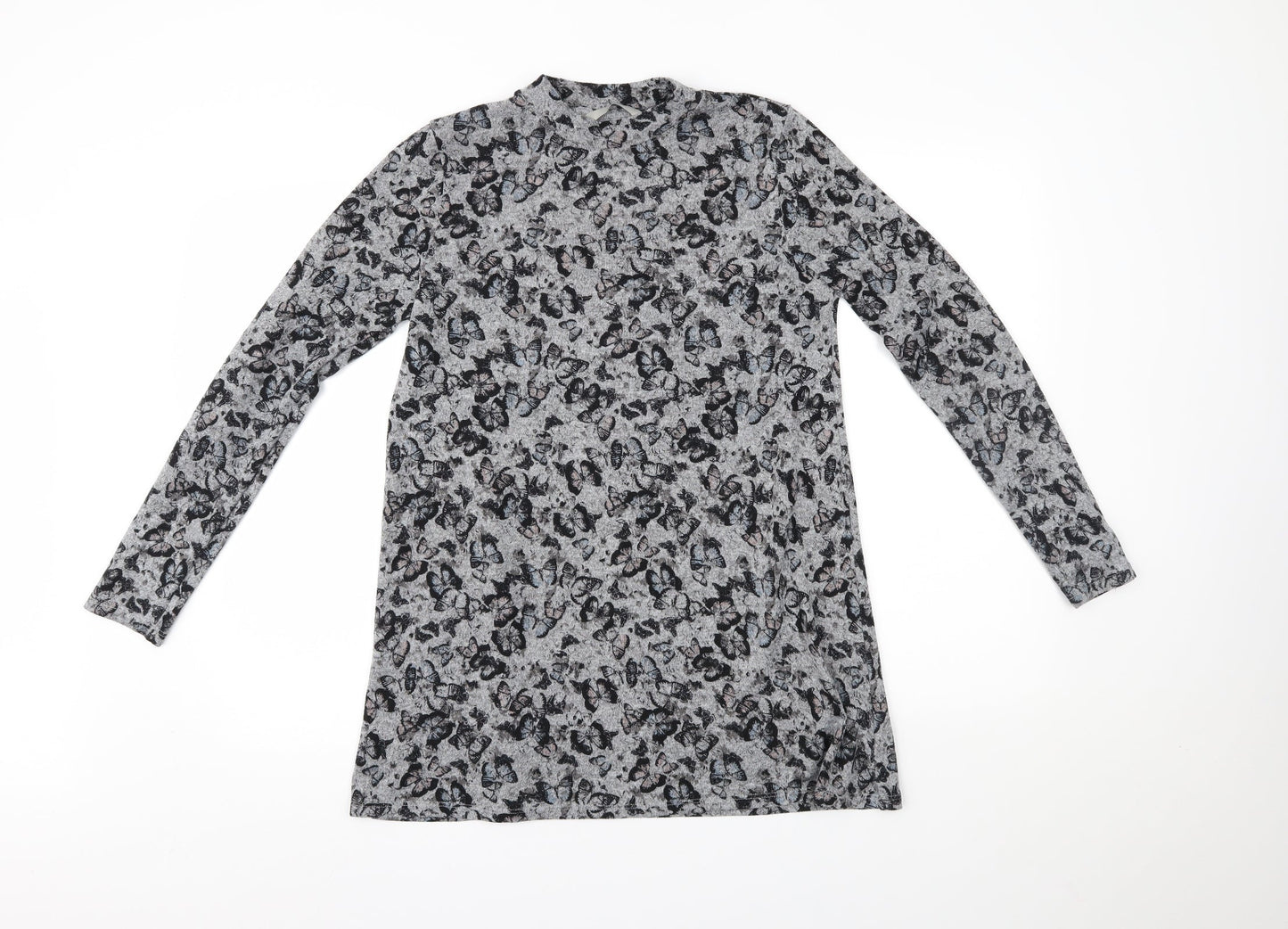 George Womens Grey Animal Print  Basic Blouse Size 8