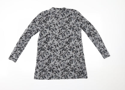 George Womens Grey Animal Print  Basic Blouse Size 8