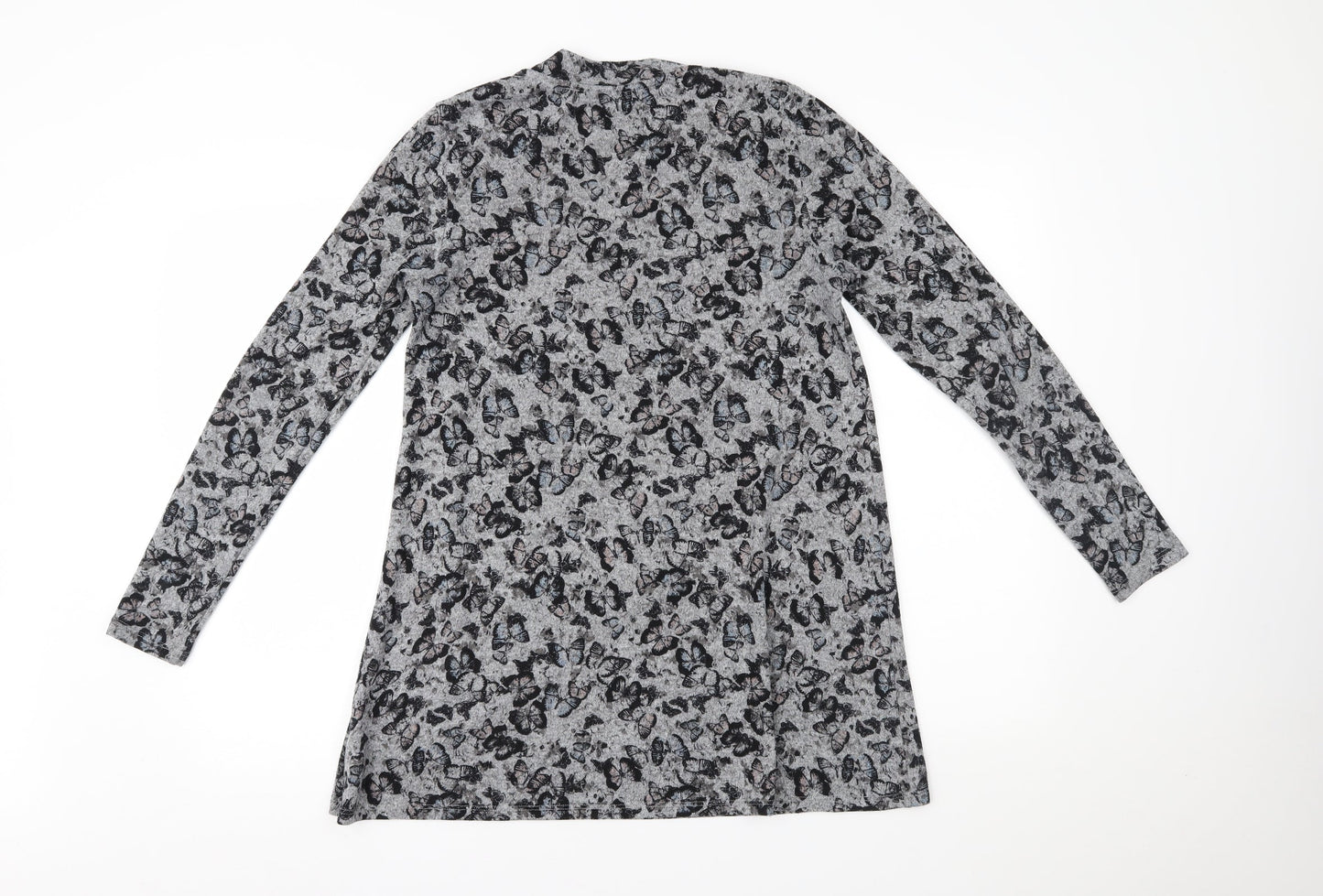 George Womens Grey Animal Print  Basic Blouse Size 8