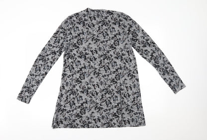 George Womens Grey Animal Print  Basic Blouse Size 8