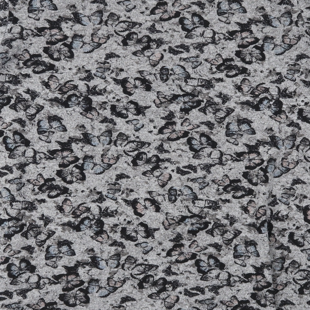 George Womens Grey Animal Print  Basic Blouse Size 8