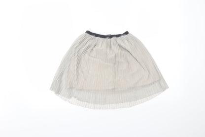 NEXT Girls Silver   Pleated Skirt Size 10 Years