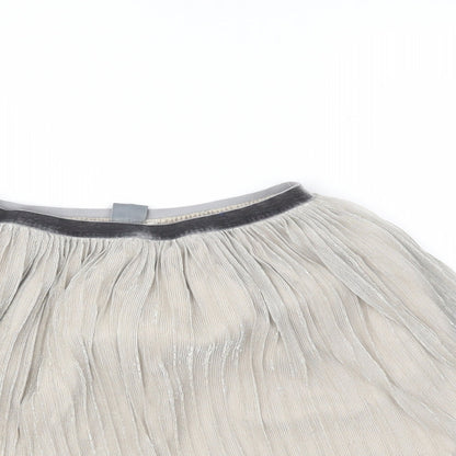 NEXT Girls Silver   Pleated Skirt Size 10 Years