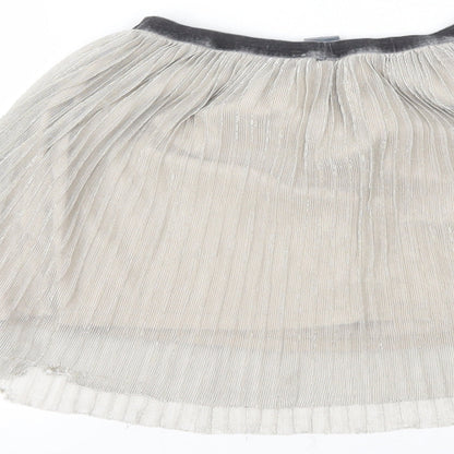 NEXT Girls Silver   Pleated Skirt Size 10 Years