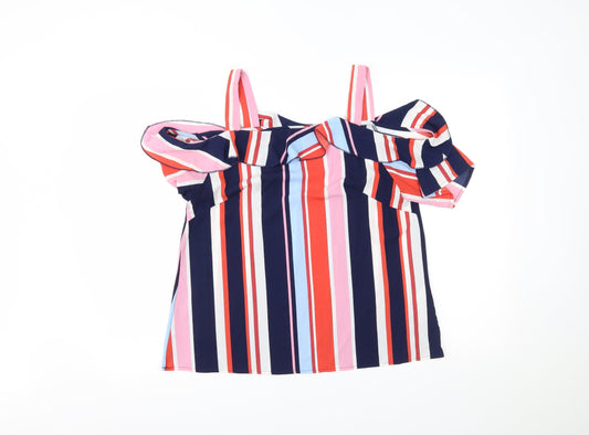 Quiz Womens Multicoloured Striped  Basic Blouse Size 10