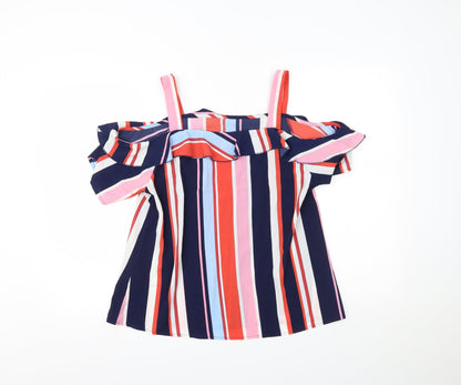 Quiz Womens Multicoloured Striped  Basic Blouse Size 10