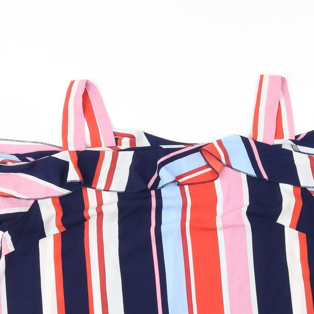 Quiz Womens Multicoloured Striped  Basic Blouse Size 10