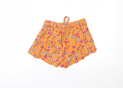 Cotton On Girls Orange Floral   Shorts Size 11 Years