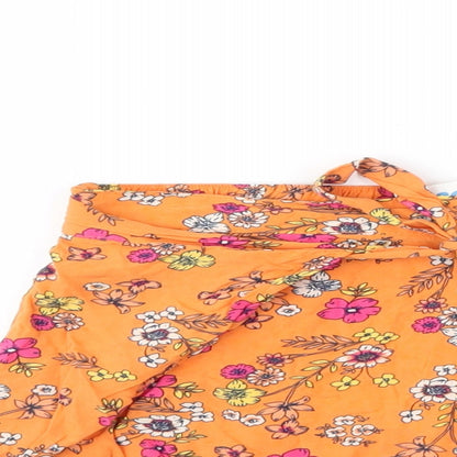 Cotton On Girls Orange Floral   Shorts Size 11 Years