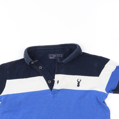 NEXT Boys Blue Striped  Basic Polo Size 7 Years