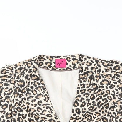 G:21 Womens Beige Animal Print  Cardigan Jumper Size 4