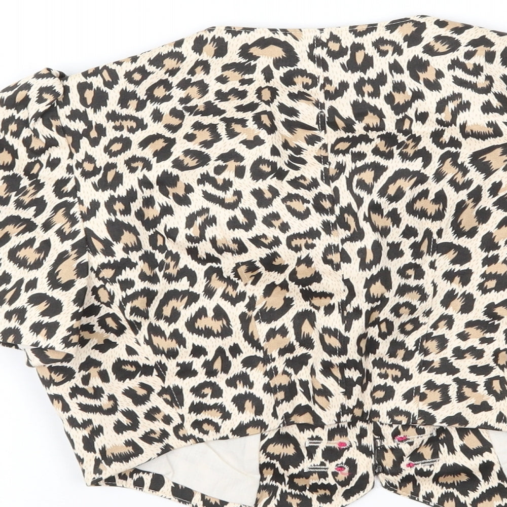 G:21 Womens Beige Animal Print  Cardigan Jumper Size 4