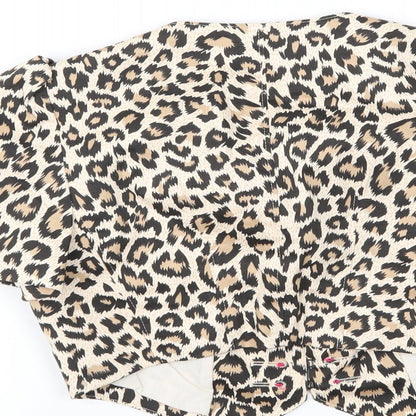 G:21 Womens Beige Animal Print  Cardigan Jumper Size 4