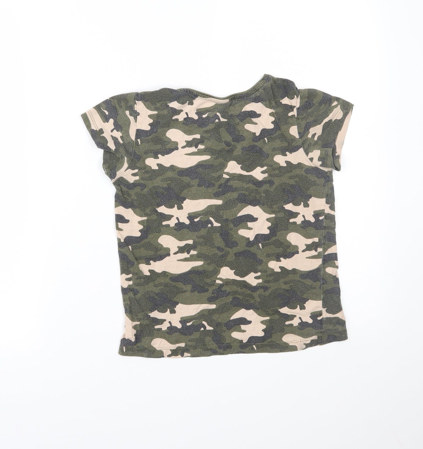 Primark Girls Green Camouflage  Basic T-Shirt Size 9-10 Years