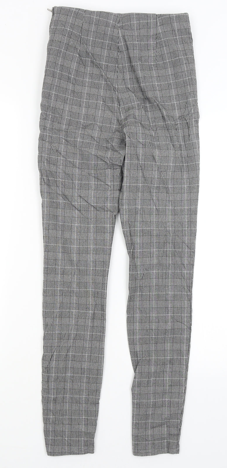 Pimkie Womens Grey Plaid  Capri Trousers Size 10 L28 in