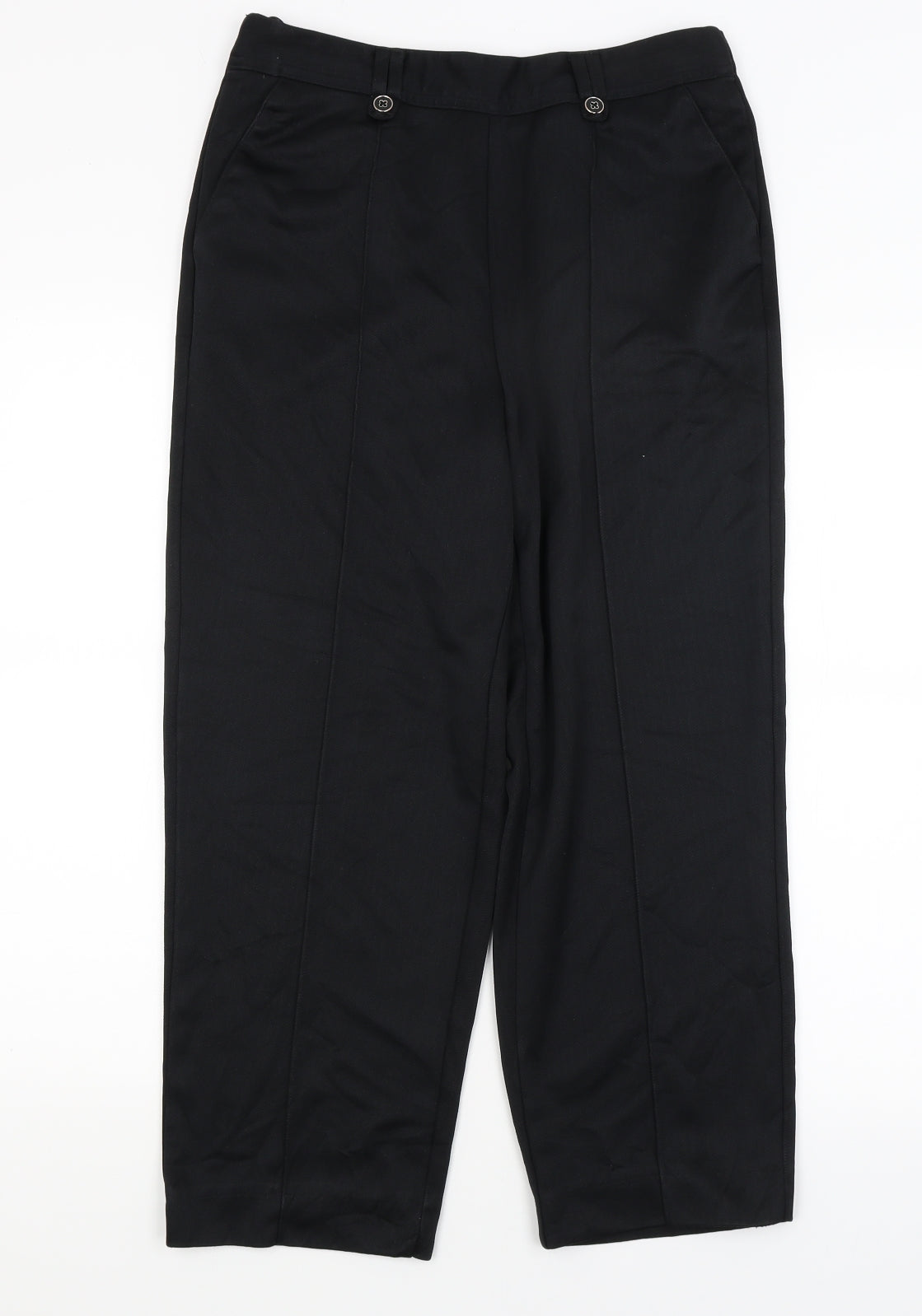 BM Collection Womens Black   Capri Trousers Size 12 L24 in