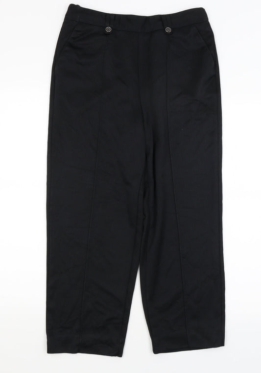 BM Collection Womens Black   Capri Trousers Size 12 L24 in